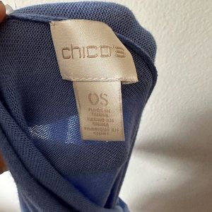 Chico’s blue fringed poncho